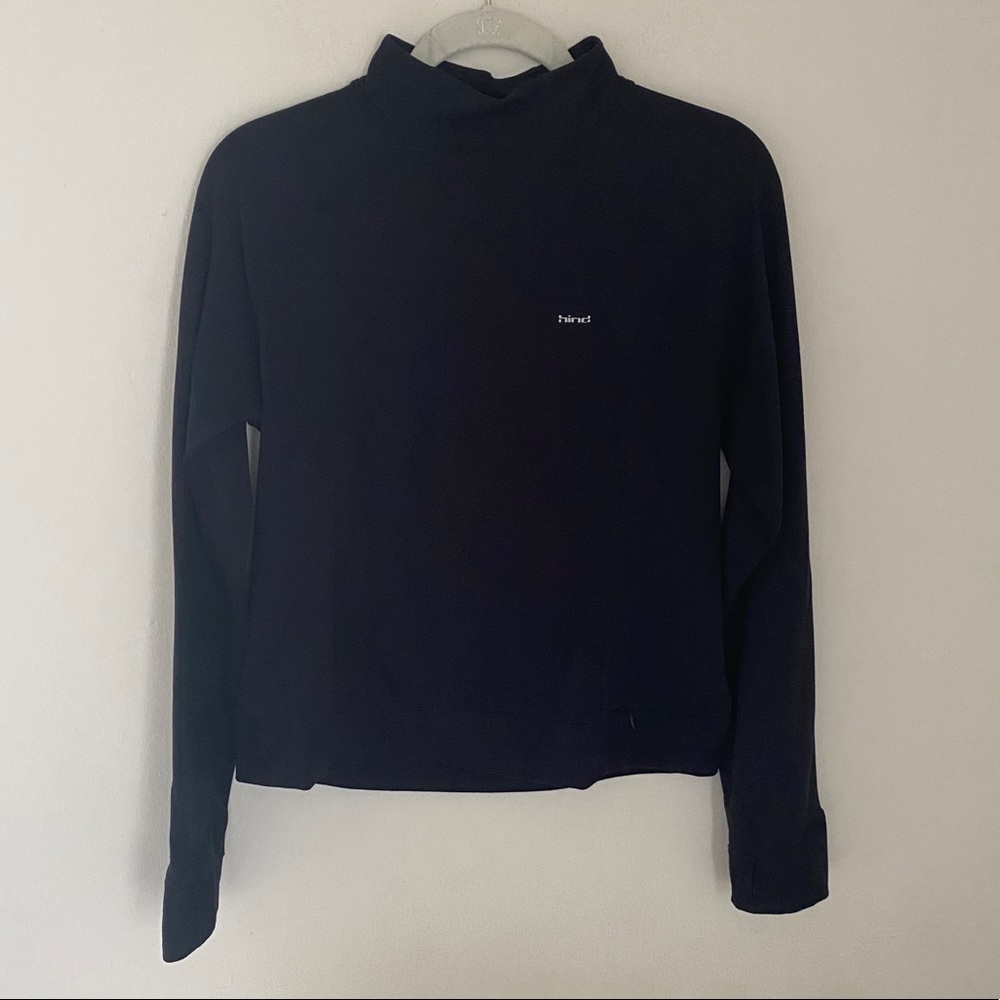 Hind Black Mock Neck Workout Top